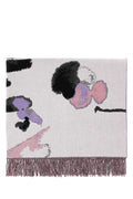 Alexander McQueen Abstract Art Wool-Cashmere Throw Blanket — Beige