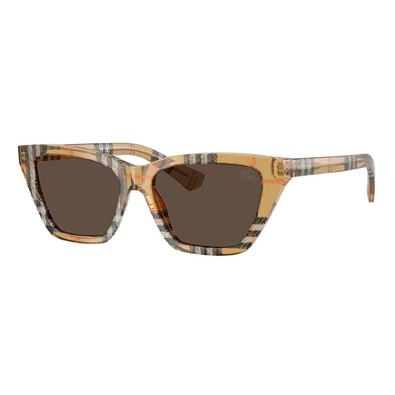 Burberry BE4468416373 Cat-Eye Check Sunglasses — Brown