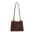 Rabanne Studded Calfskin Shoulder Bag — Brown