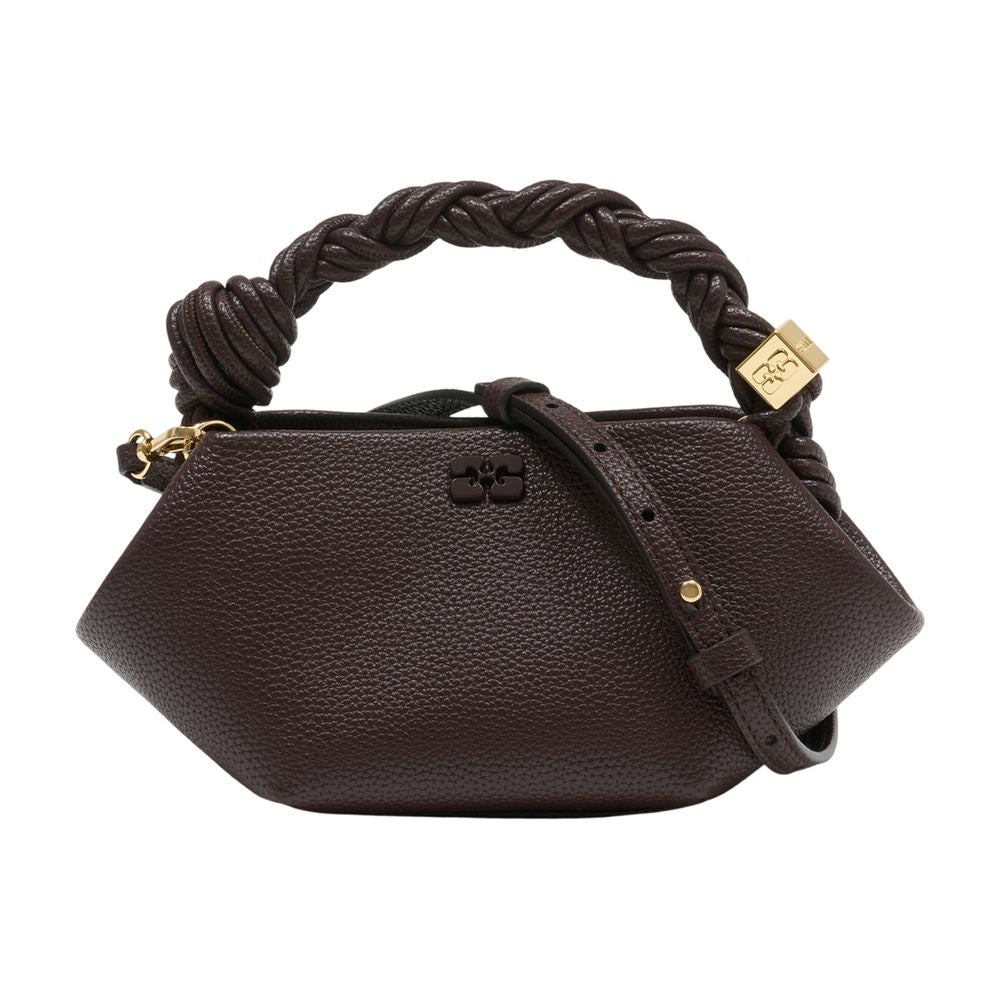 Ganni Bou Mini Top Handle Bag — Brown