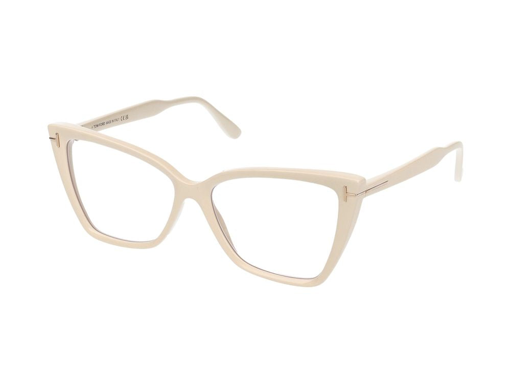 Tom Ford FT5844-B Cat-Eye Injected Acetate Eyeglasses — Cream