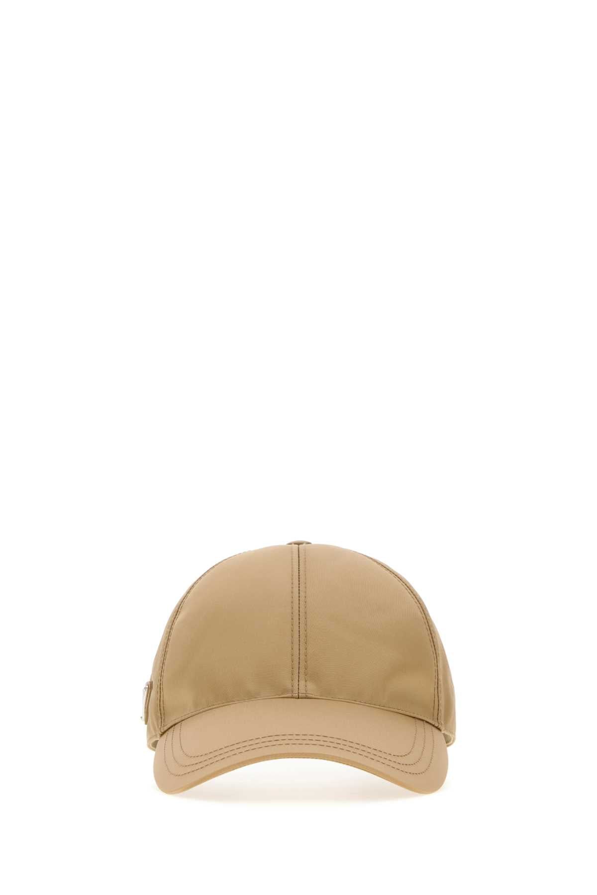 Prada CAPPELLI Re-Nylon Baseball Cap — Beige
