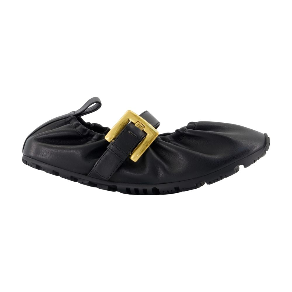 Balmain Racer 45 Ballet Flat — Black