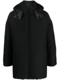 Valentino Virgin Wool-Silk Hooded Coat — Black