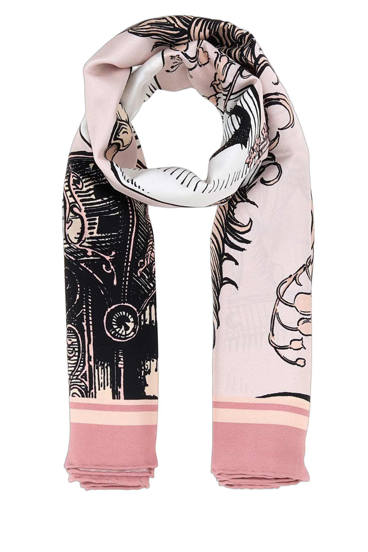 Burberry Silk Illustrated Scarf — Pink