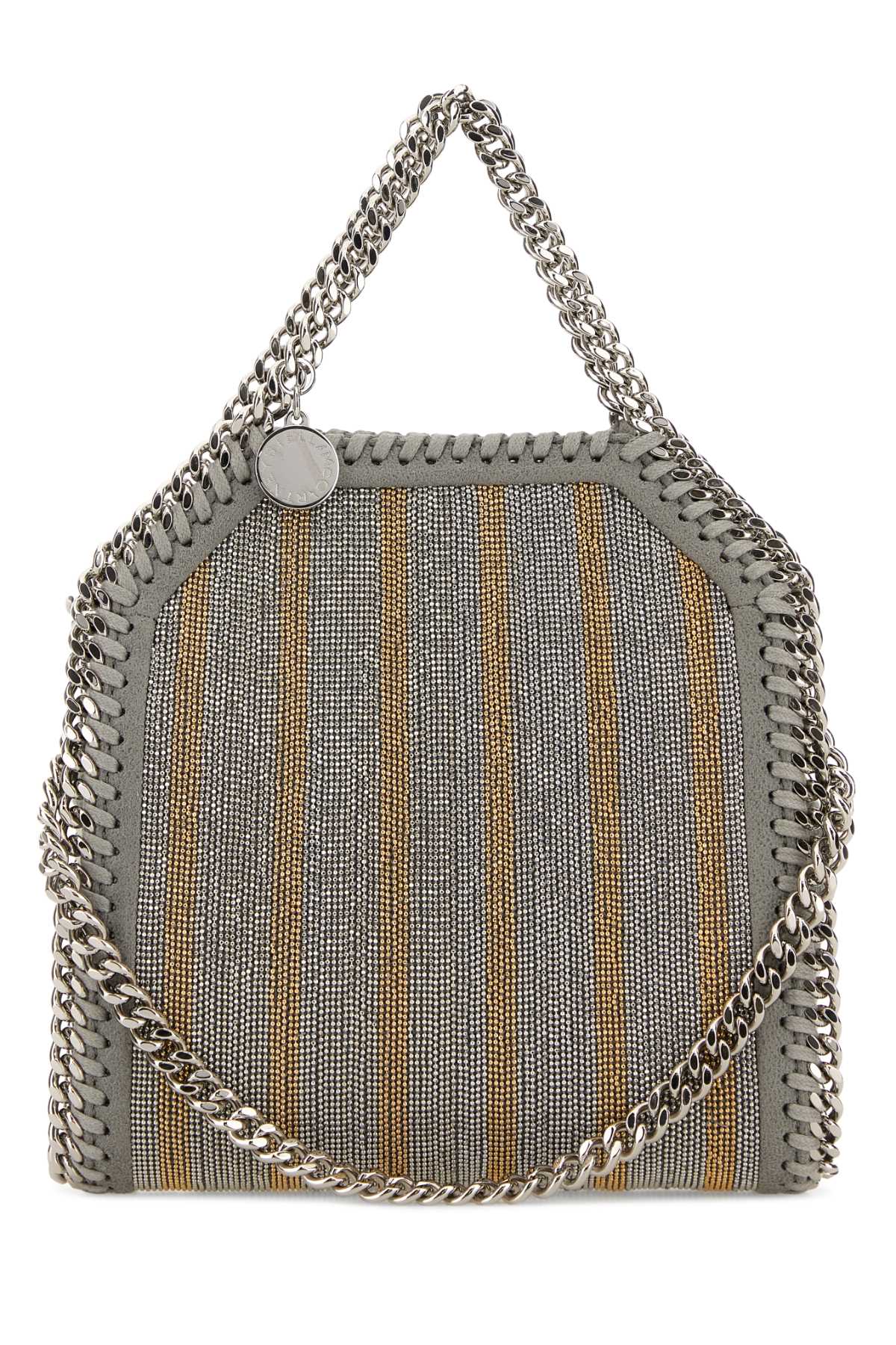 Stella McCartney Chain-Trimmed Mesh Shoulder Bag — Gray