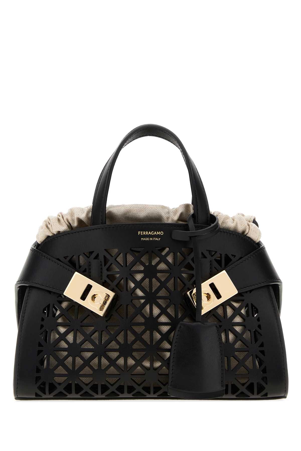 Ferragamo Hug Mini Top Handle Bag — Black
