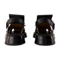 Alexander McQueen T-Bar Leather Sandals — Black