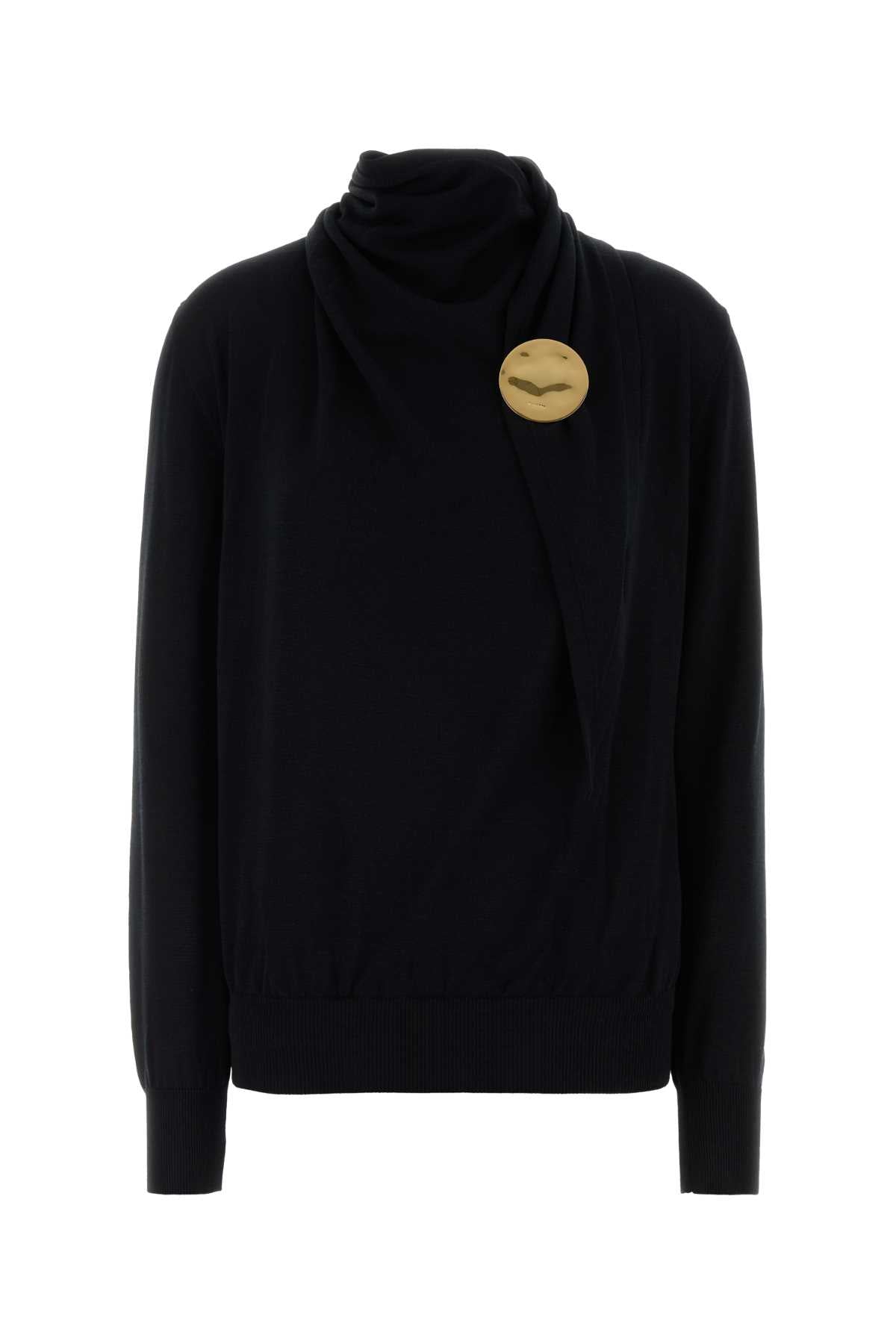 Jil Sander Virgin Wool Turtleneck Sweater — Black