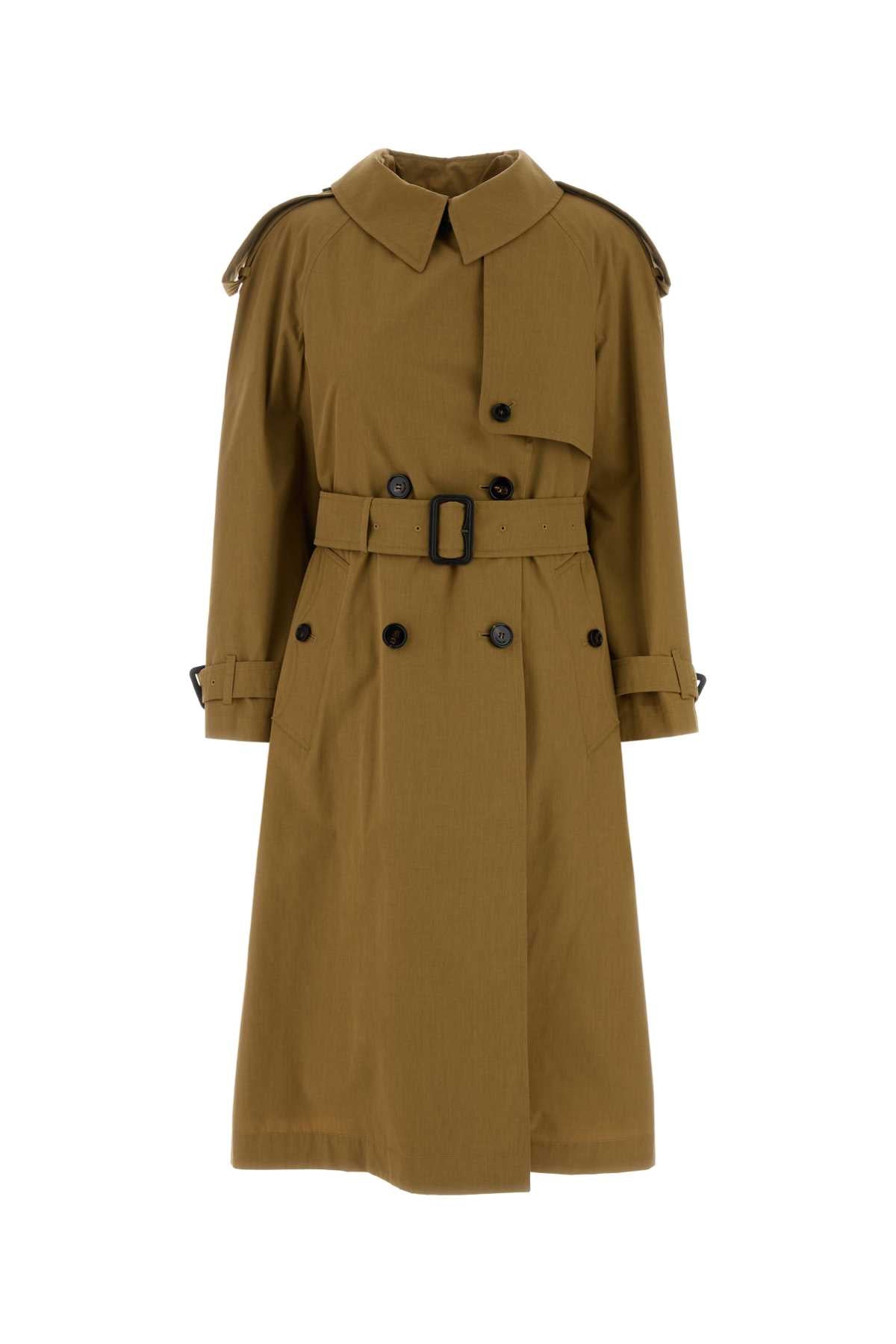 Burberry Double-Breasted Cotton-Blend Trench Coat — Brown