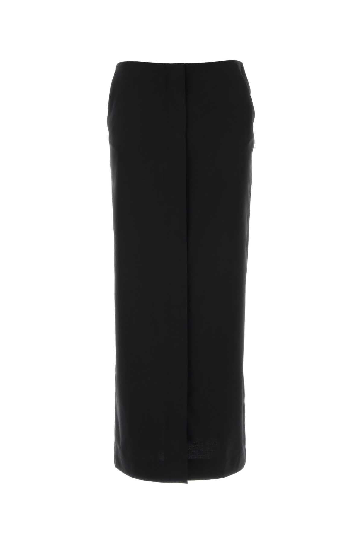 Herno Laminar Polyester-Cotton Pencil Skirt — Black