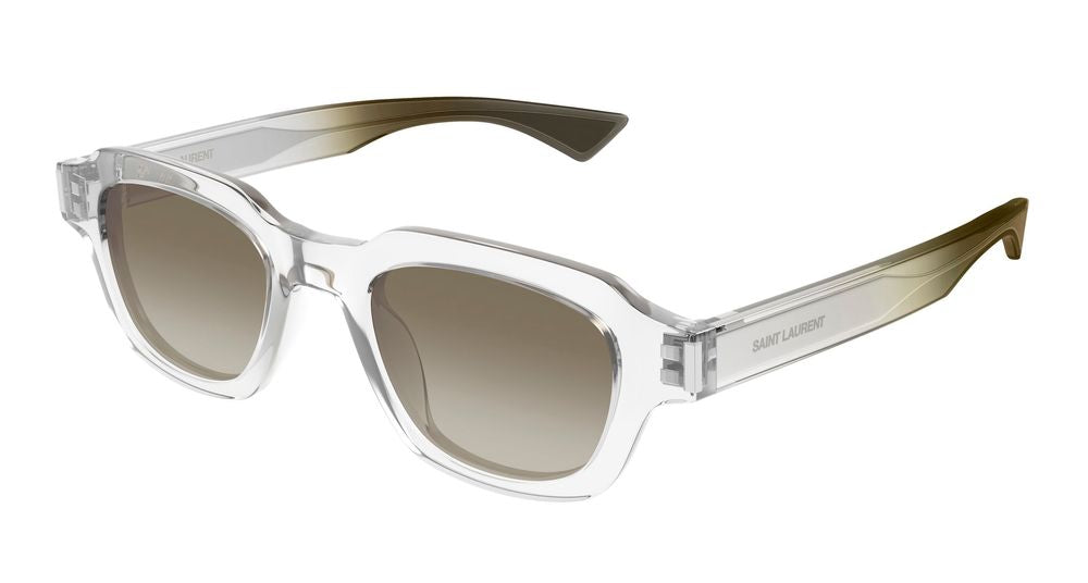 Saint Laurent SL Crystal-Frame Gradient-Lens Sunglasses — Crystal