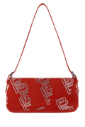 By Far Embellished Suede Shoulder Bag — Red