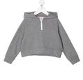Brunello Cucinelli Cropped Pullover Hoodie — grey