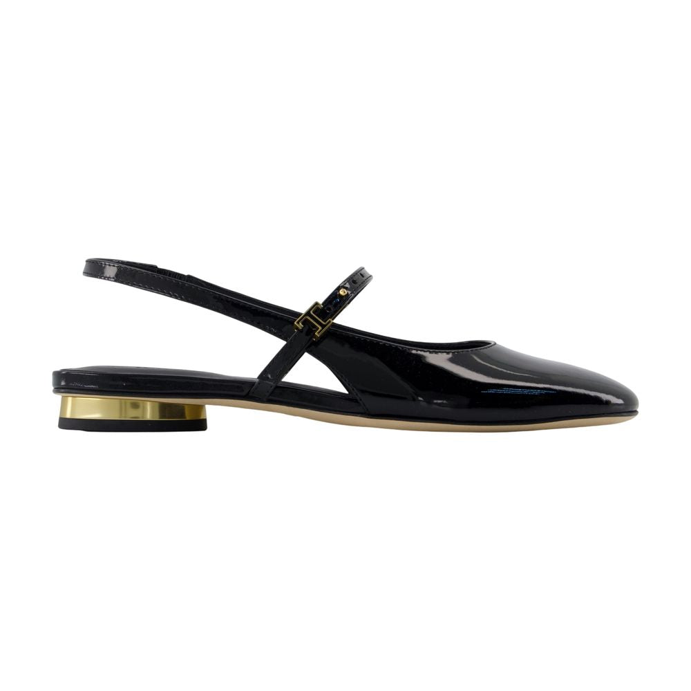 Tod's Patent Leather Slingback Flat — Black