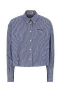 Miu Miu Striped Poplin Shirt — Navy