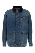 Dolce & Gabbana Cotton Denim with Contrast Collar Jacket — Blue