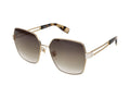 Furla SFU716 Metal Square-Frame Sunglasses — Gold