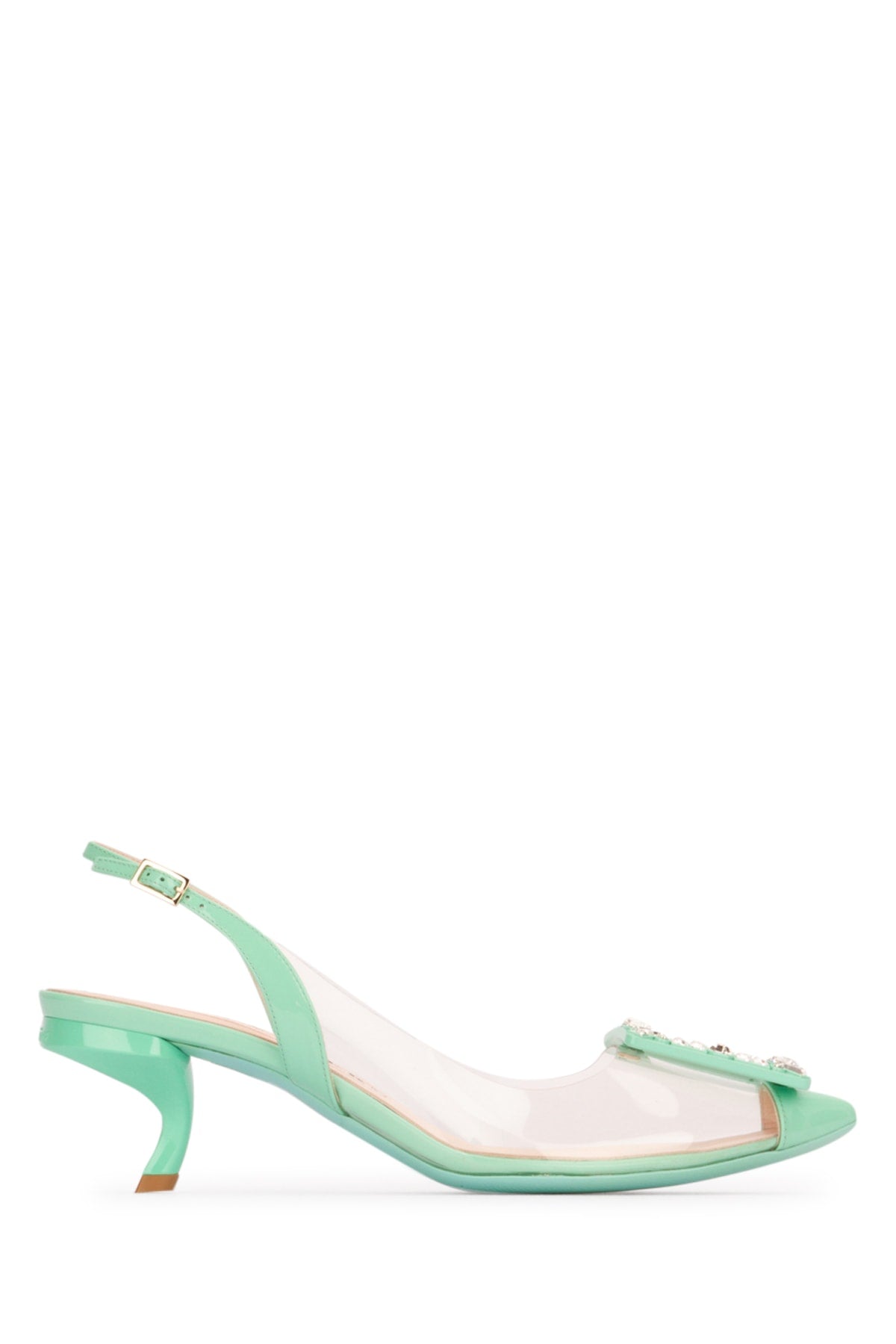 Roger Vivier Jeweled Slingback Slingback Sandal — Green