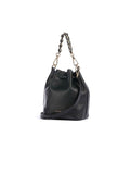 Coccinelle Genuine Leather Bucket Bag — Black