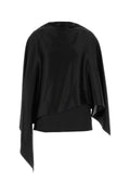 Bottega Veneta Silk Draped Sweater — Black