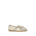 Maison Margiela Lace-Up Calf Leather Ballet Flat — Beige
