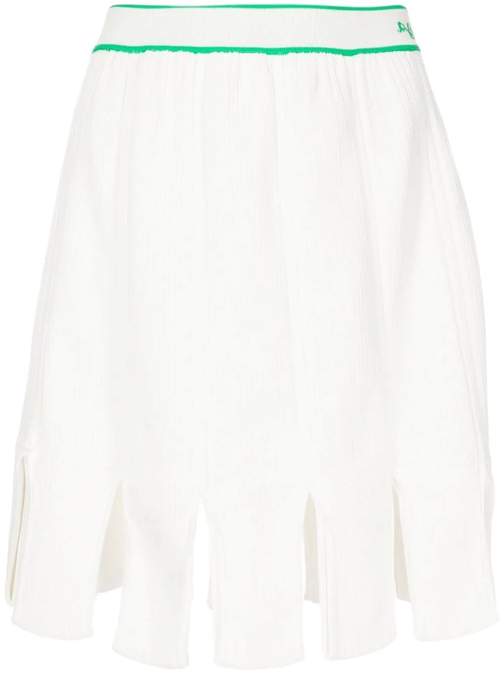 Bottega Veneta Squared-Frill Trim Knitted Skirt — White
