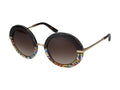 Dolce & Gabbana 0DG4393 Round Multicolour Acetate Sunglasses — Black