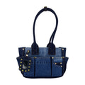 Ganni Quilted Cotton Denim Shoulder Bag — Blue