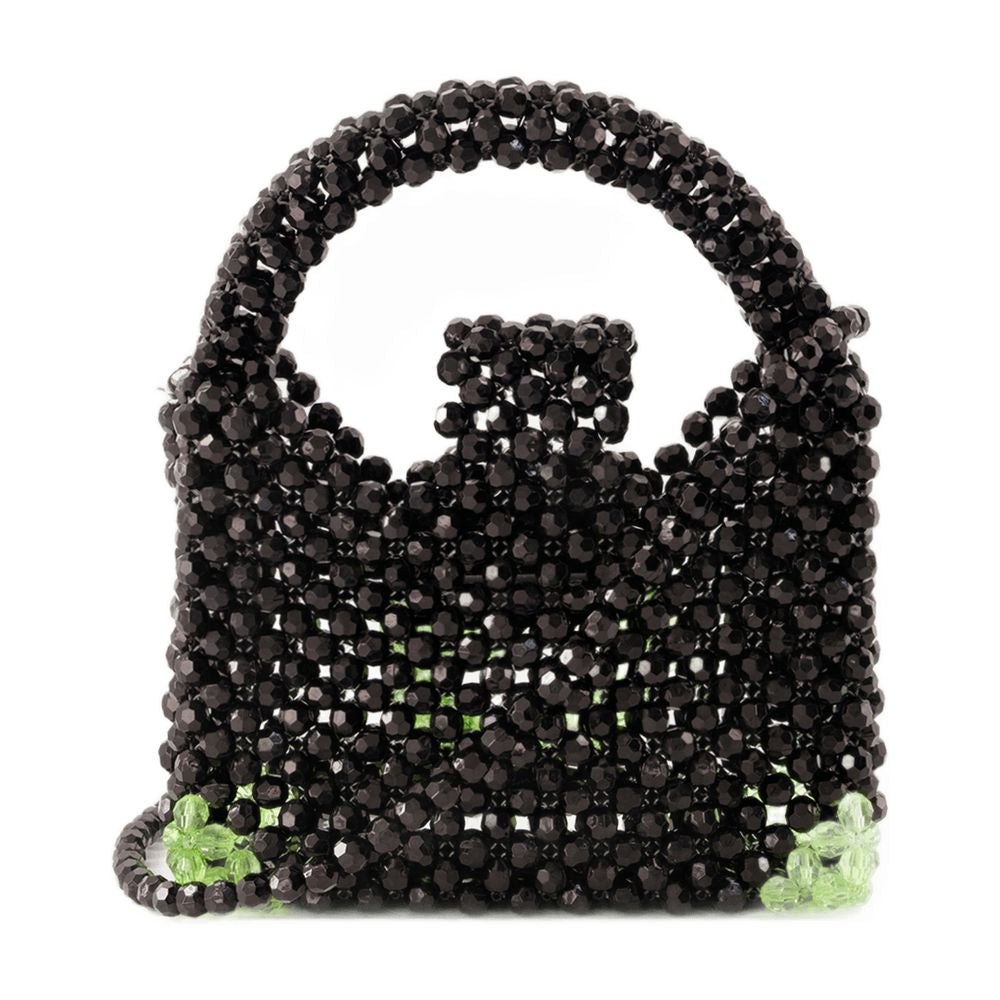Germanier Beaded Top Handle Bag — Black
