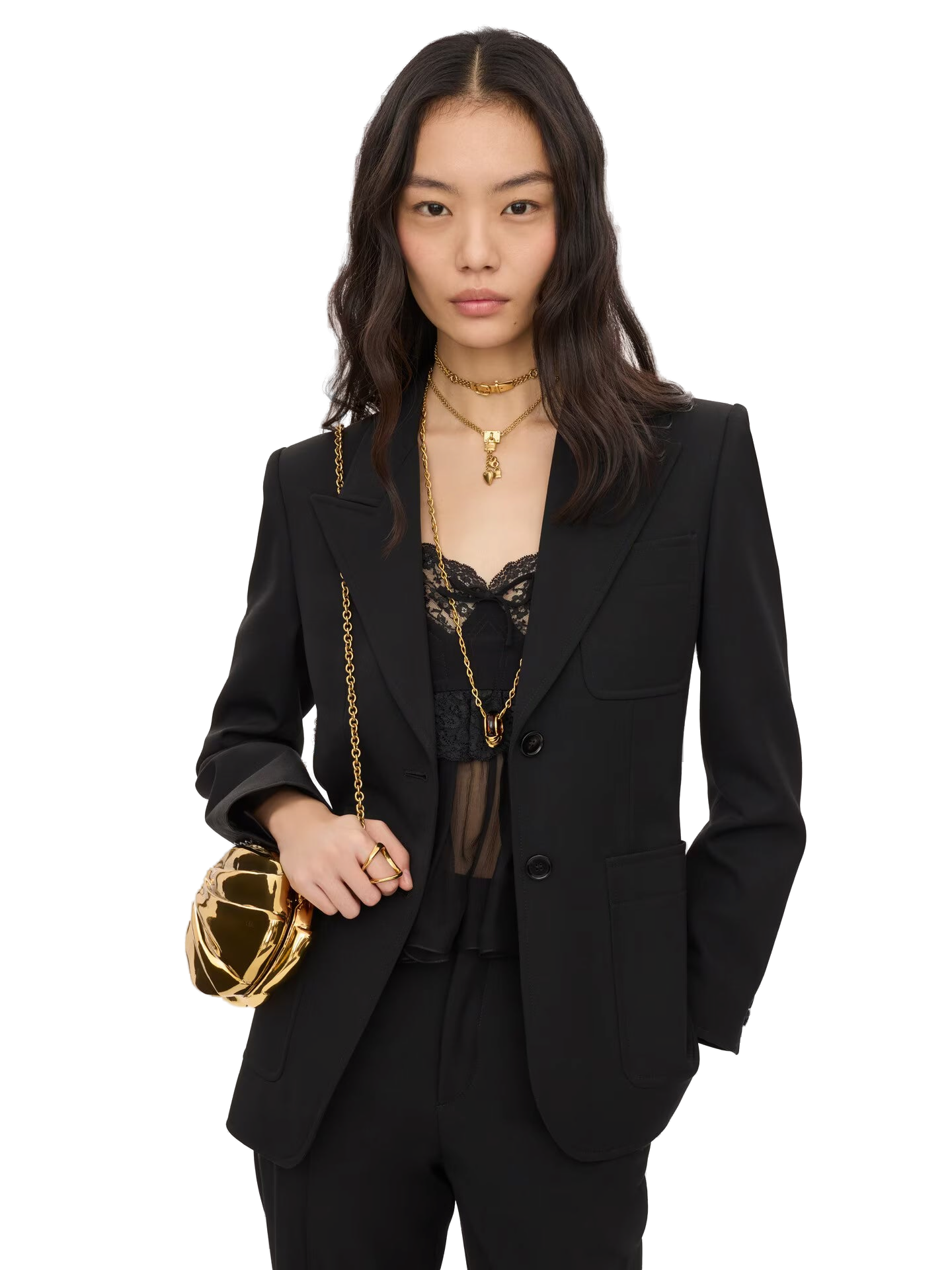 Chloé Wool Grain de Poudre Blazer — Black