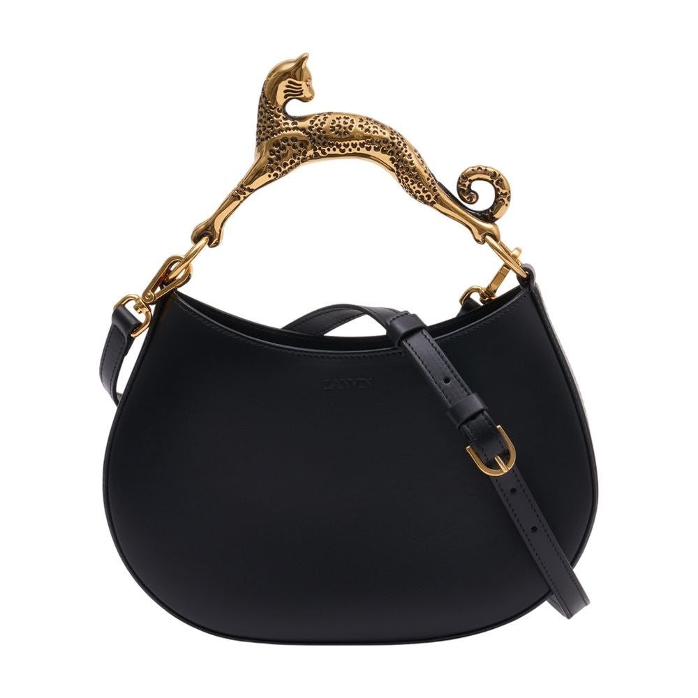 Lanvin Cat-Handle Calfskin Shoulder Bag — Black