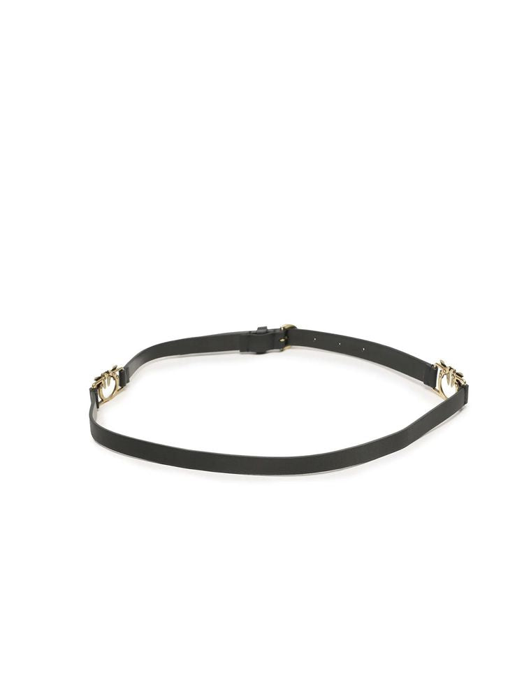 Pinko Mini Love Birds Buckle Belt — Black