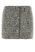Alessandra Rich Tweed Multicolor Skirt — White