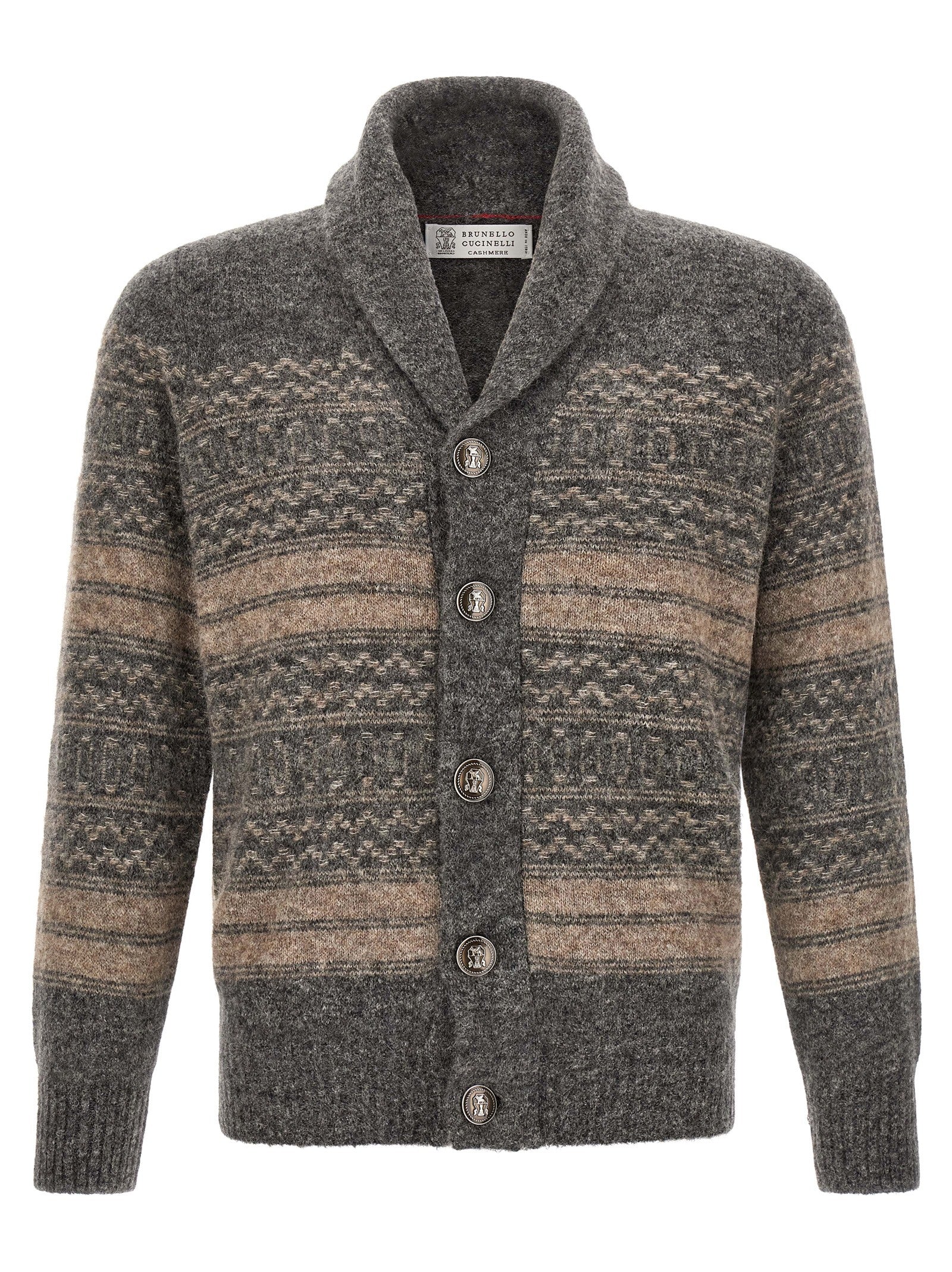 Brunello Cucinelli Nordic Cardigan — Gray