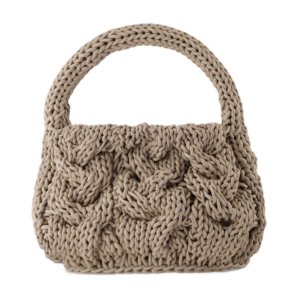 J.W. Anderson Cable-Knit Leather Crossbody Bag — Gray