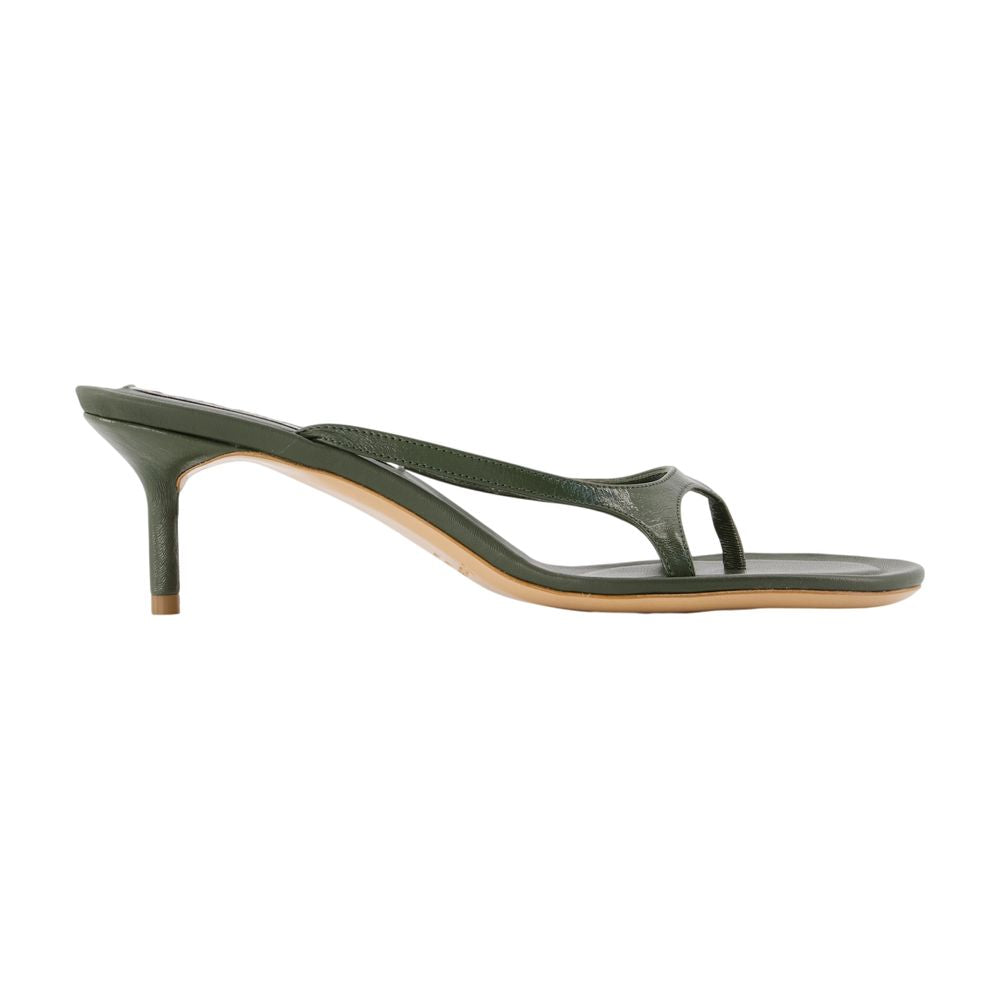 Acne Studios Lambskin Leather Thong Heel Sandal — Green