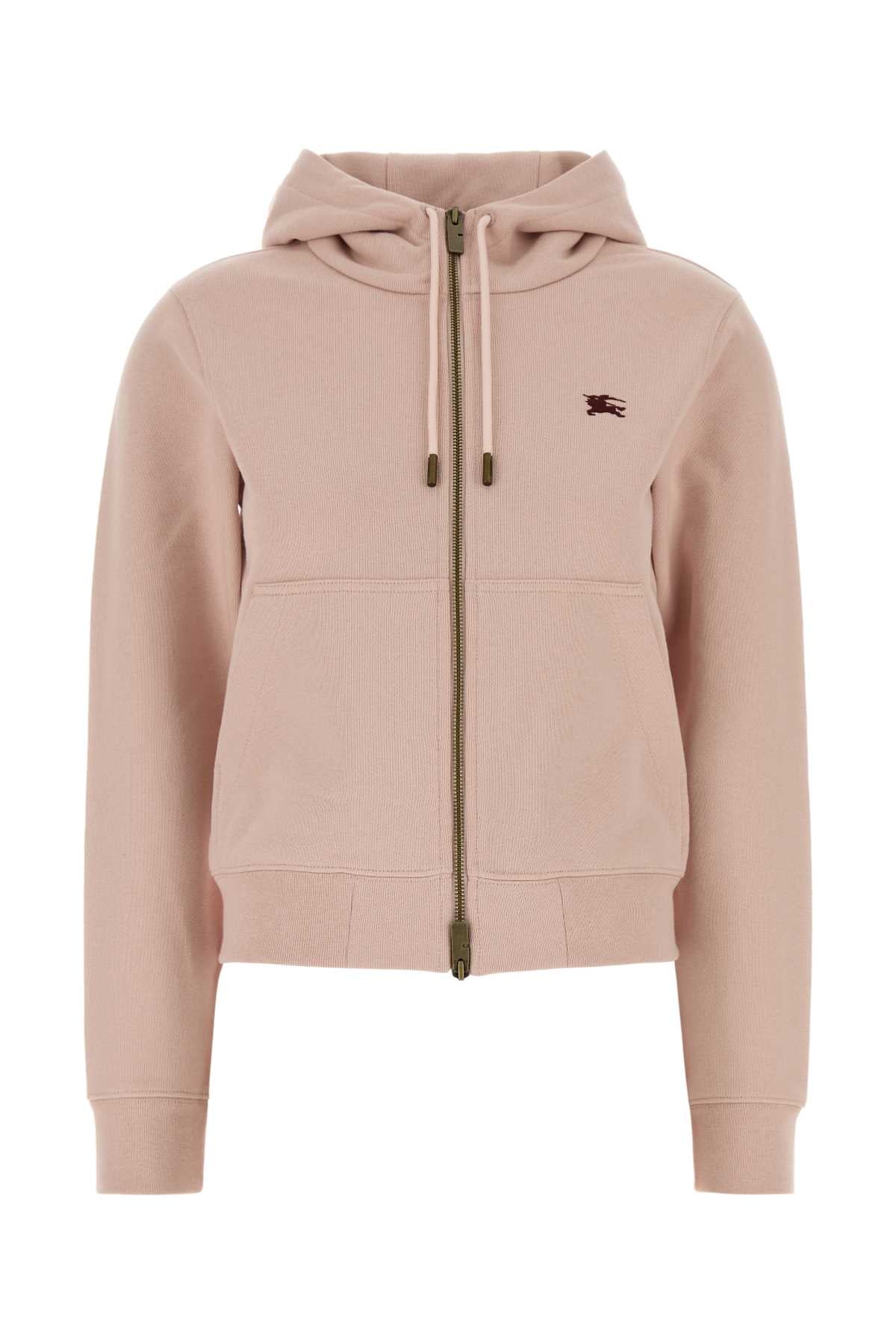 Burberry Cotton-Jersey Hoodie — Pink