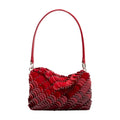 Rabanne Scallop-Appliqué Calfskin Shoulder Bag — Red