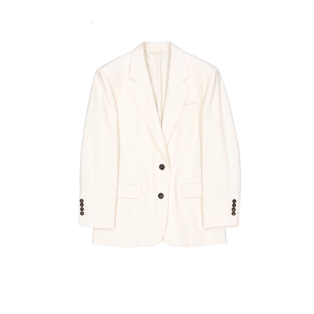Brunello Cucinelli Virgin Wool Viscose Blazer — White