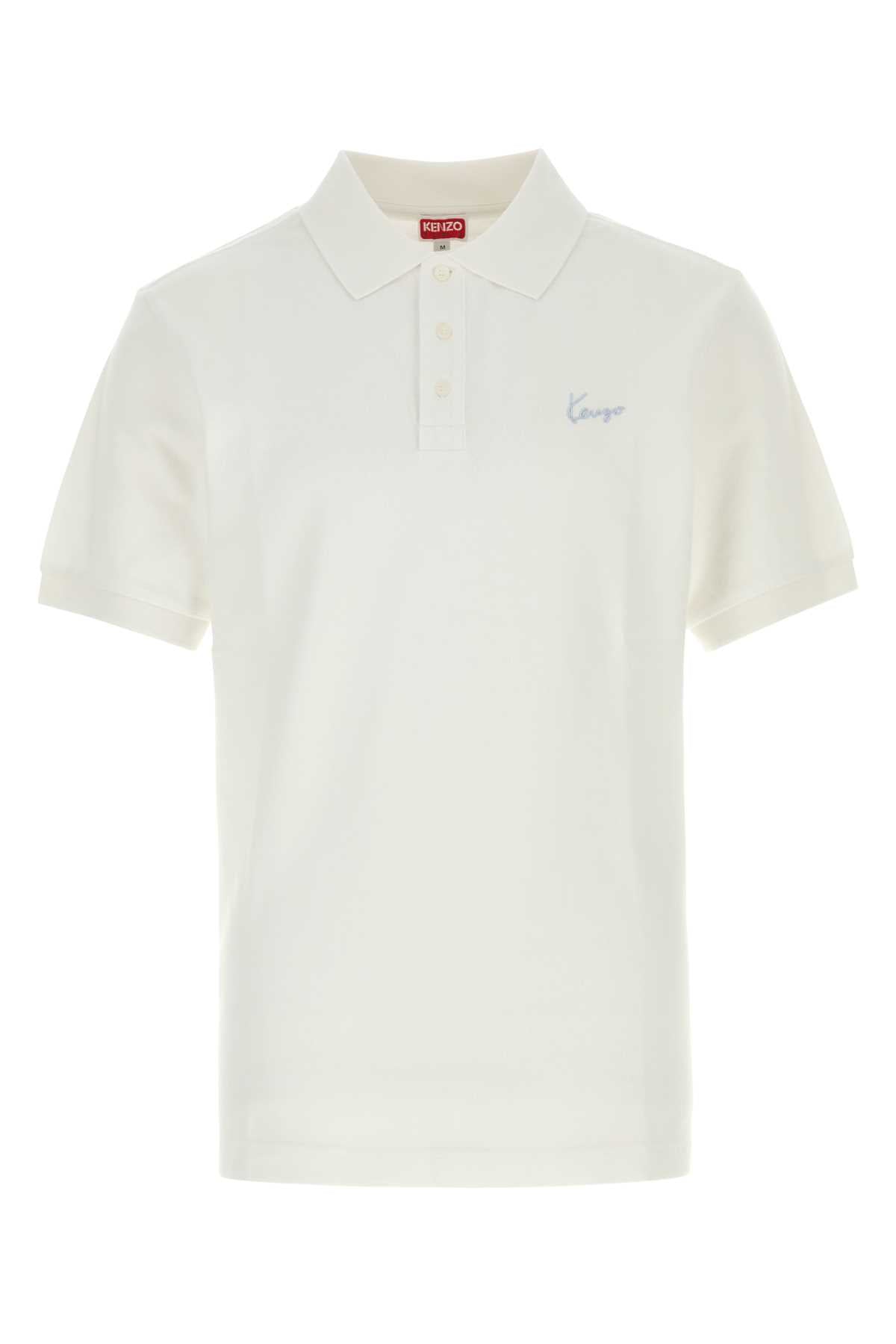 Kenzo Embroidered Logo Cotton Polo — White