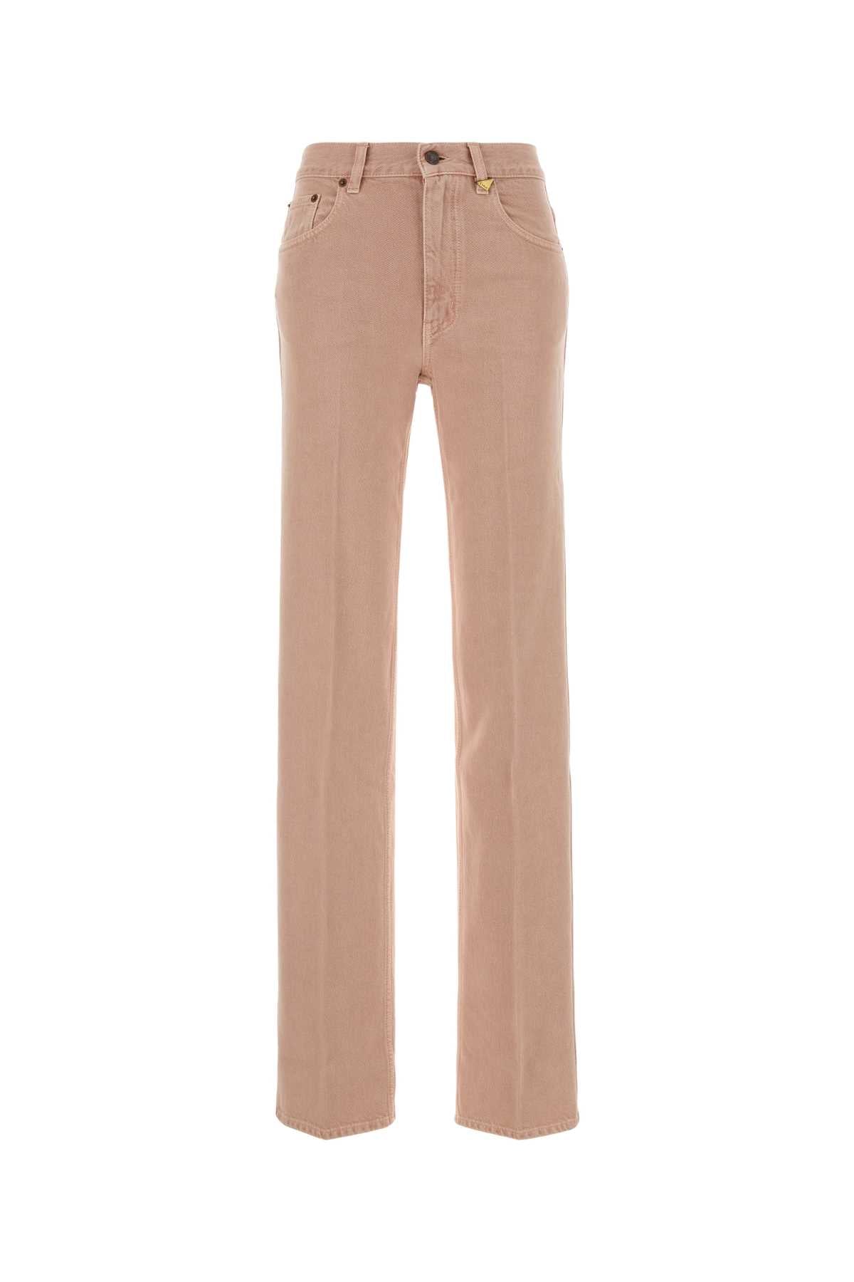 Chloé High-Rise Cotton Jeans — Pink