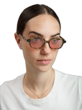 Furla SFU971 Pink Lens Acetate Sunglasses — Burgundy