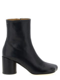 MM6 Maison Margiela Block-Heel Polyester Ankle Boot — Black