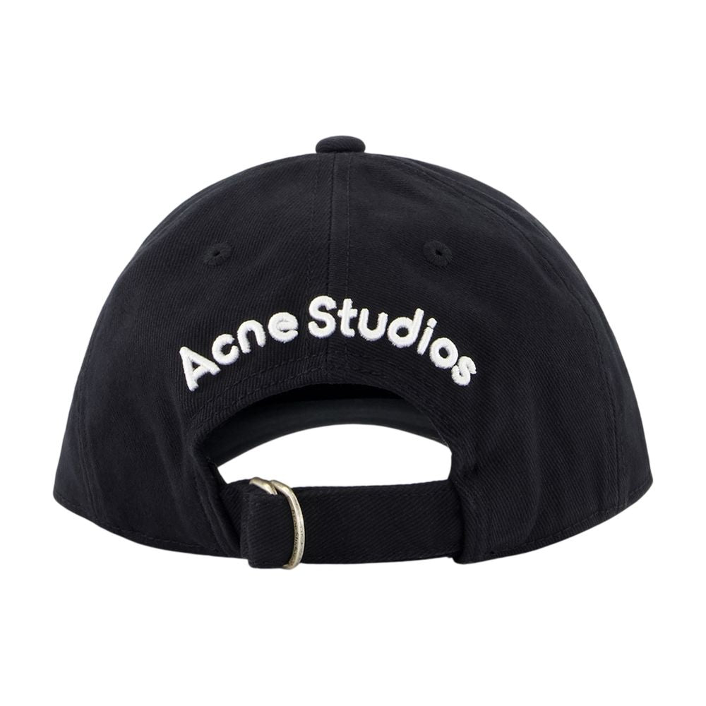 Acne Studios C40420-900 Logo-Embroidered Cotton Baseball Cap — Black