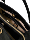 Guess Logo-Embossed Polyurethane Shoulder Bag — Black