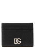 Dolce & Gabbana Logo-Embossed Leather Card Case — Black