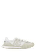 Dolce & Gabbana Logo-Embroidered Nylon and Suede Sneaker — Beige