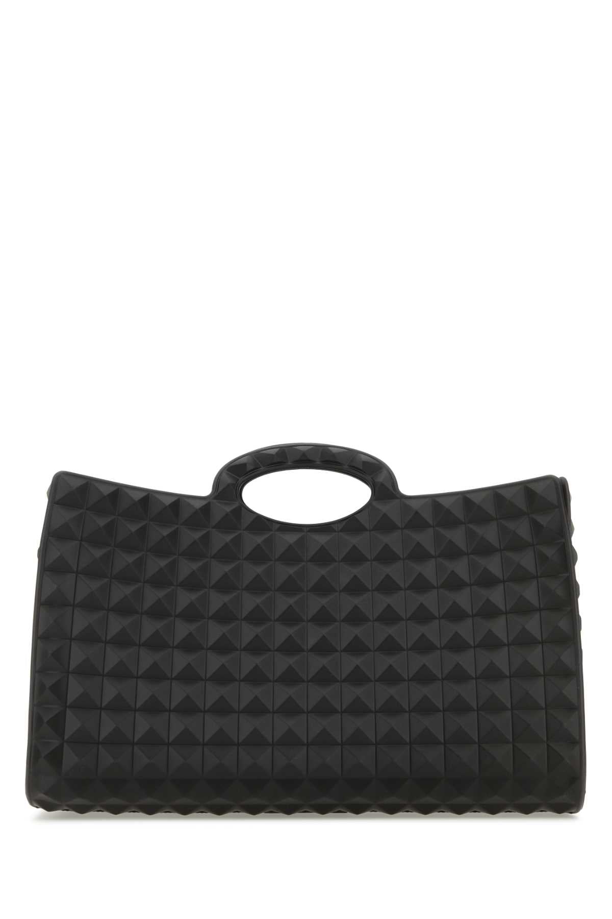 Valentino Garavani Quilted Rubber Clutch — Black