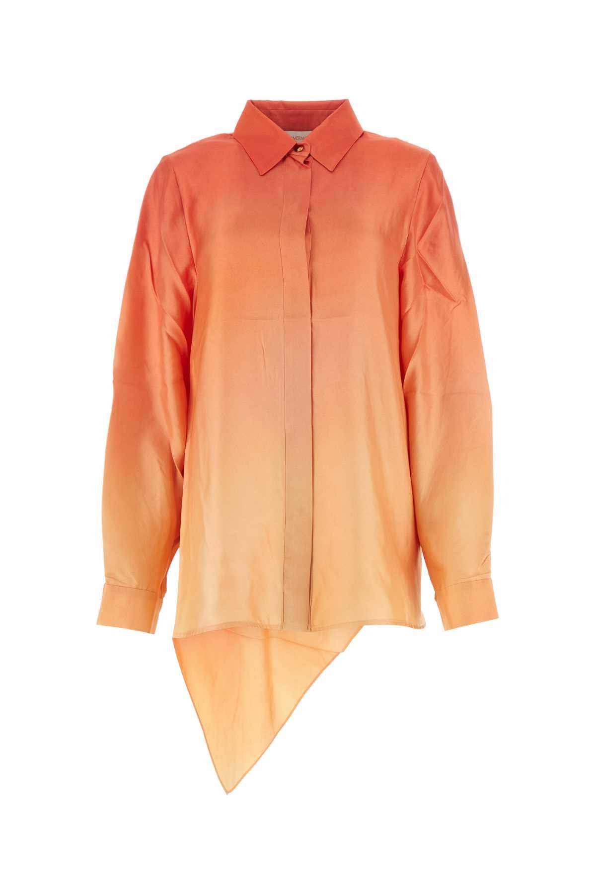 Zimmermann Ombré Silk Shirt — Orange